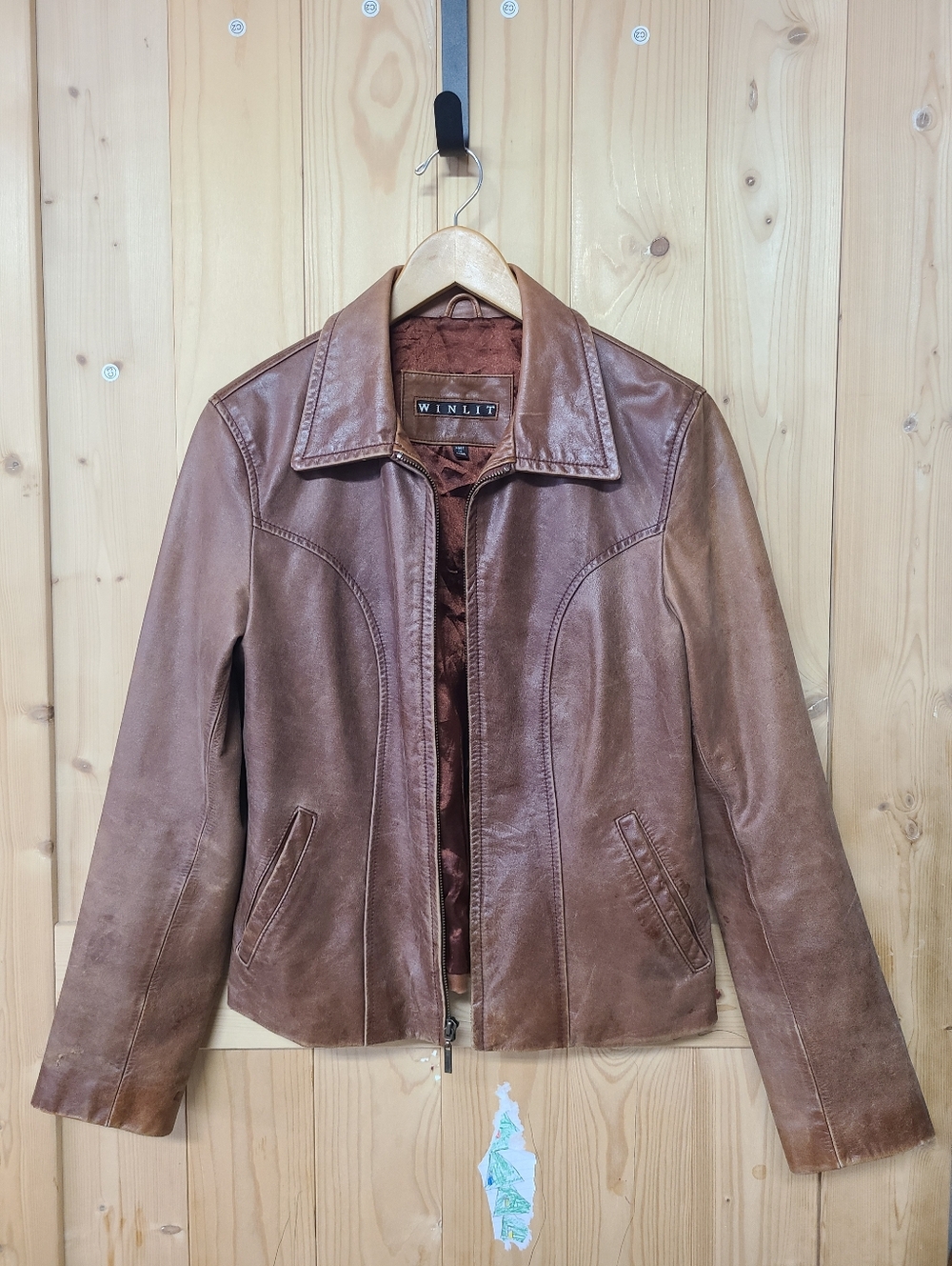 Vintage Winlit Tan/Brown Leather Jacket